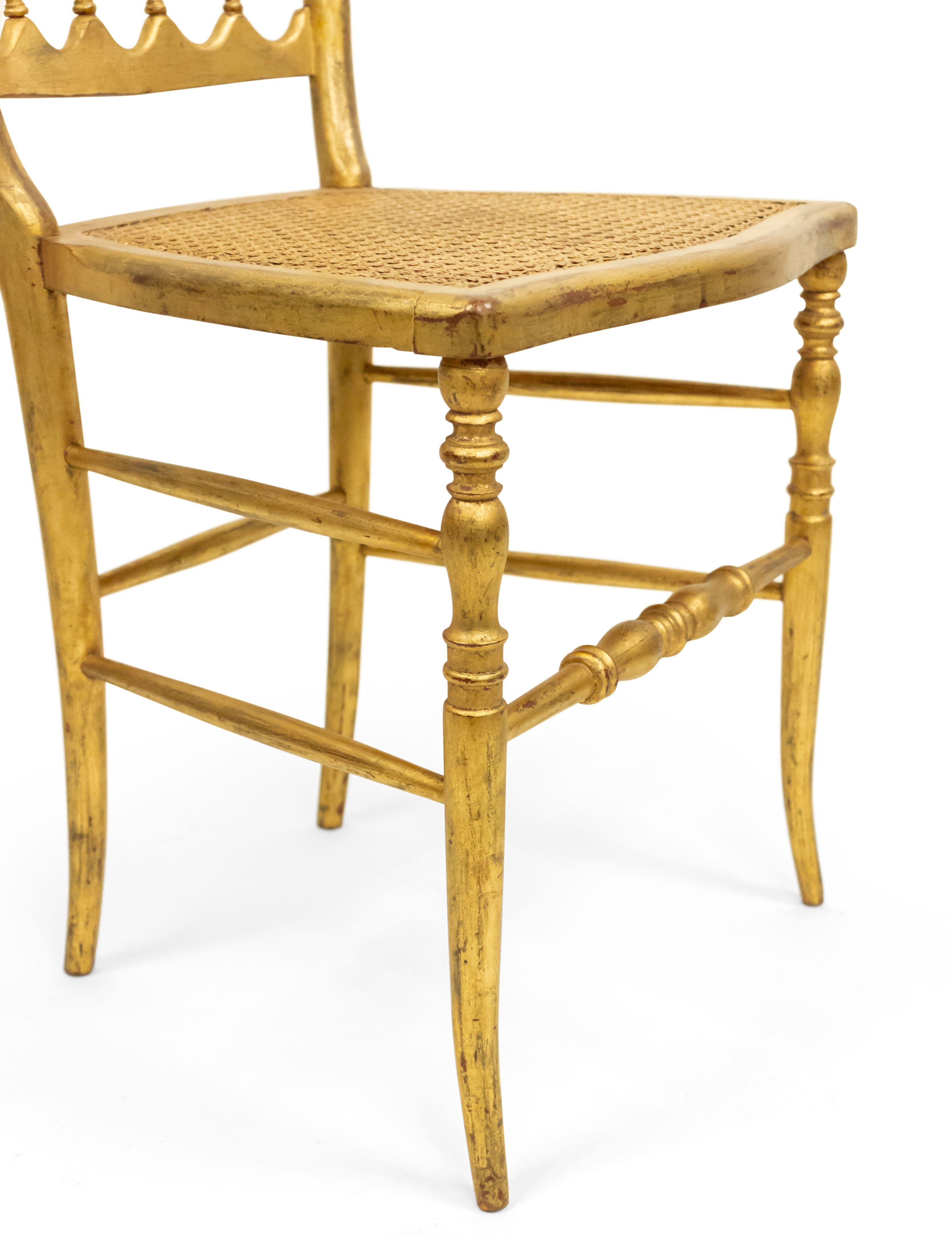 5 French Victorian Gilt Ballroom Side Chairs For Sale 2