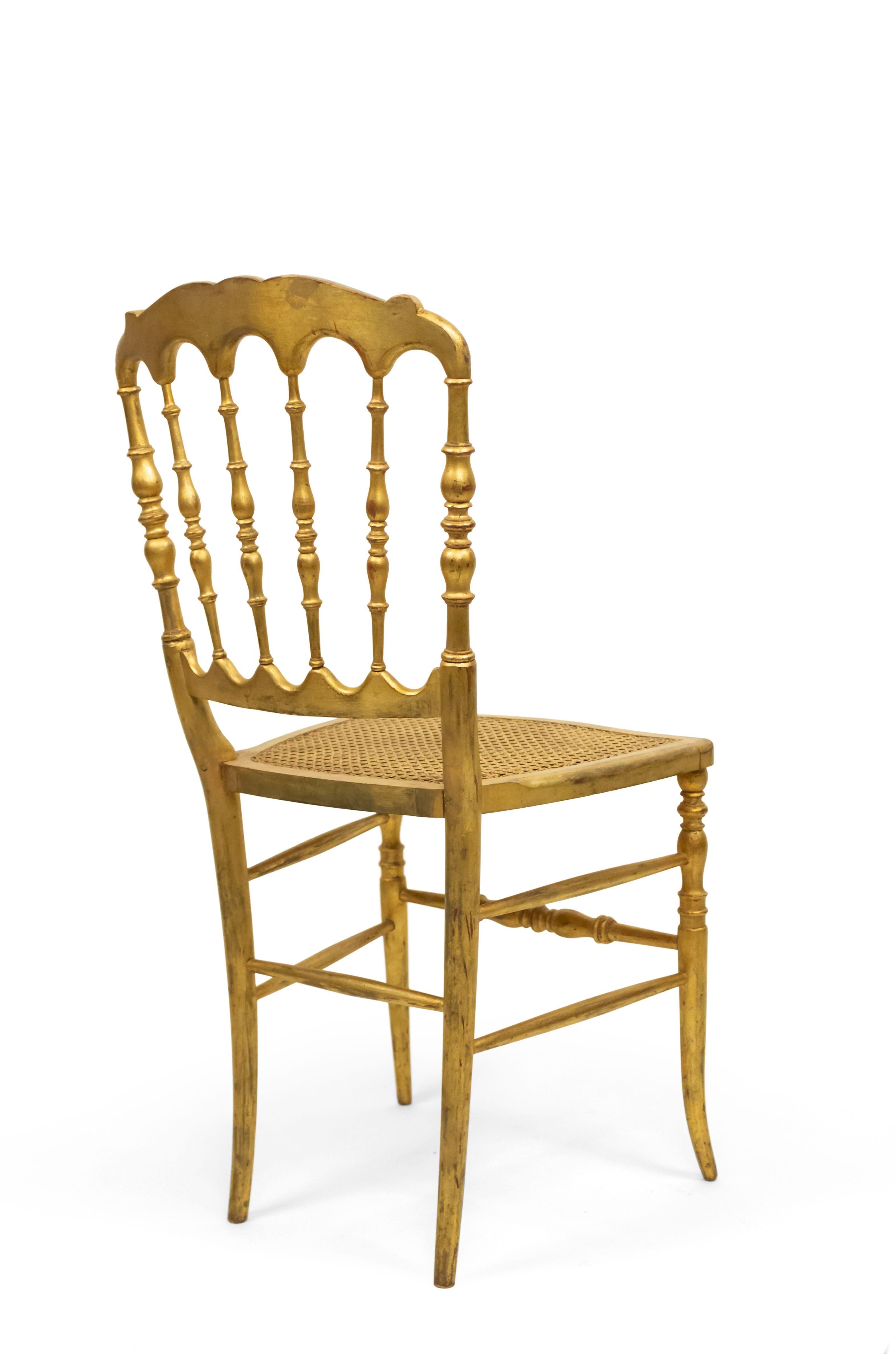 5 French Victorian Gilt Ballroom Side Chairs For Sale 4