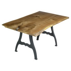 4 ft Live Edge Solid Walnut Table Iron New York, NY Legs For Sale at ...