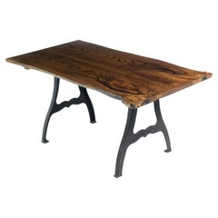 5 ft Solid Chestnut Live Edge New York Legs Dining Table