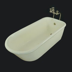 5 ft. White Earthenware Ceramic Bathtub