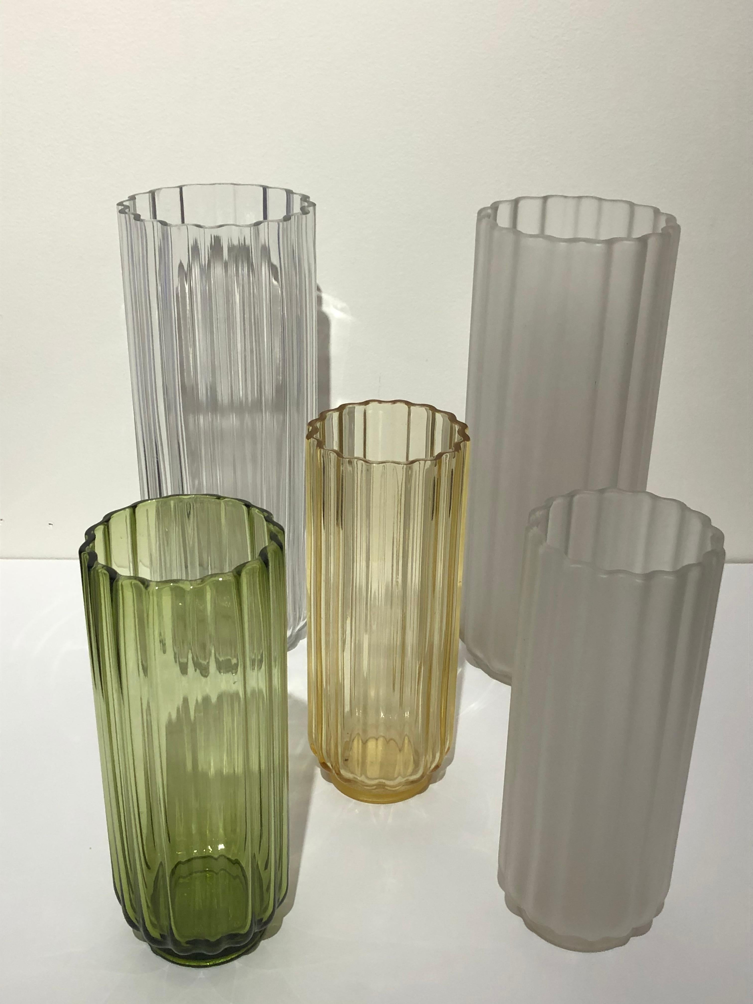 5 George Sakier Art Deco Vases, 1930s In Good Condition For Sale In Westport, CT