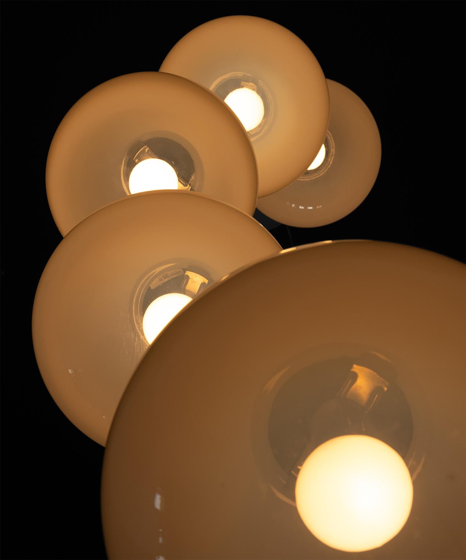 Late 20th Century 5-Globe Raak Chandelier, Netherlands 1970