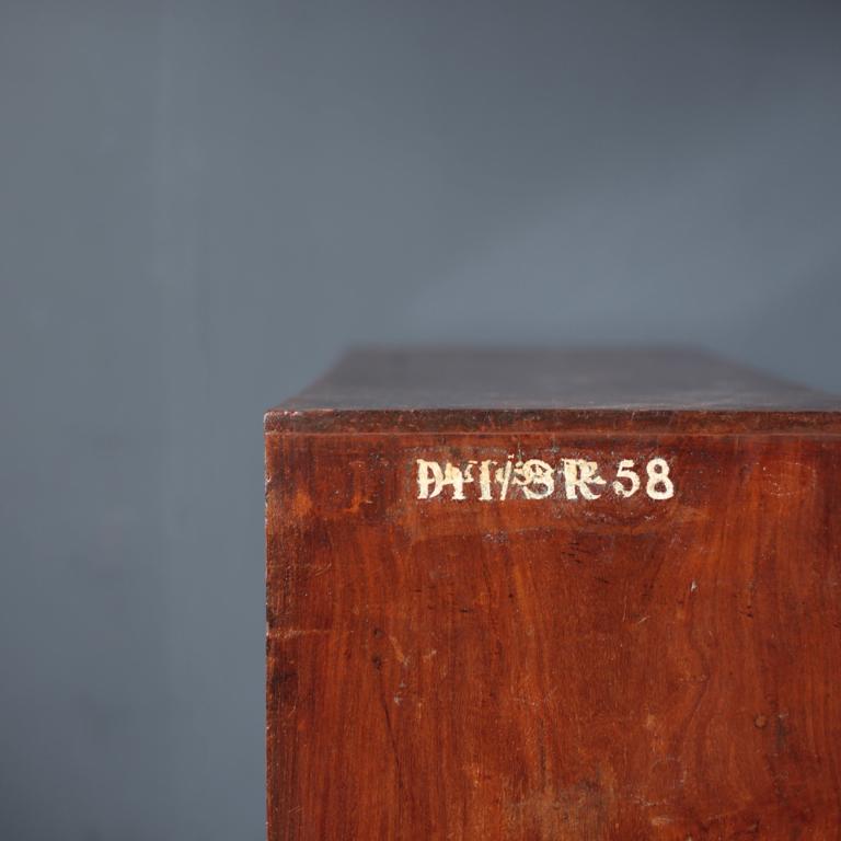 Pierre Jeanneret file rack with five holes from the Administrative Buildings, Chandigarh, circa 1957, India.
 