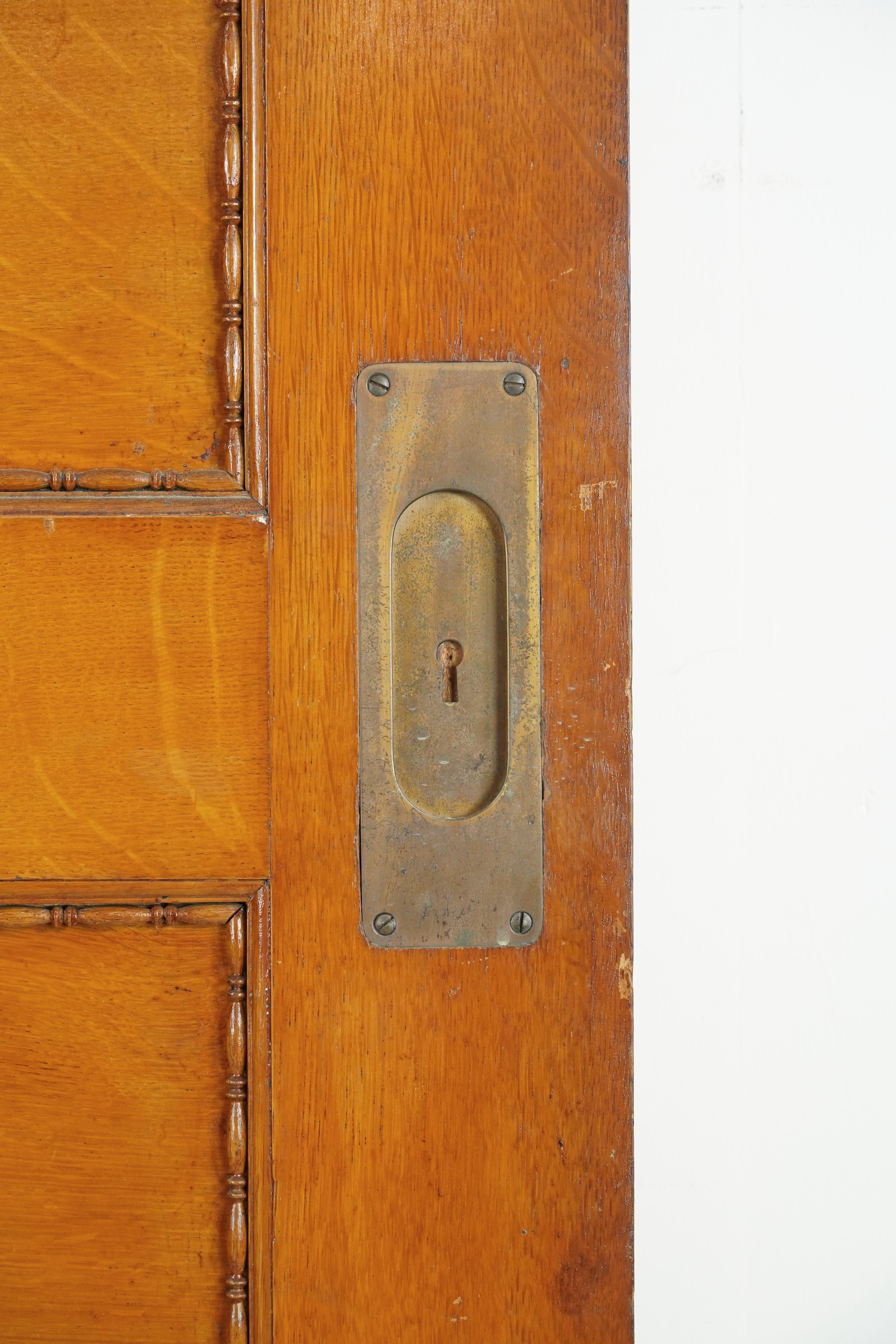 5 Horizontal Panel Wood Pocket Door 82.875 x 43 in. For Sale 6