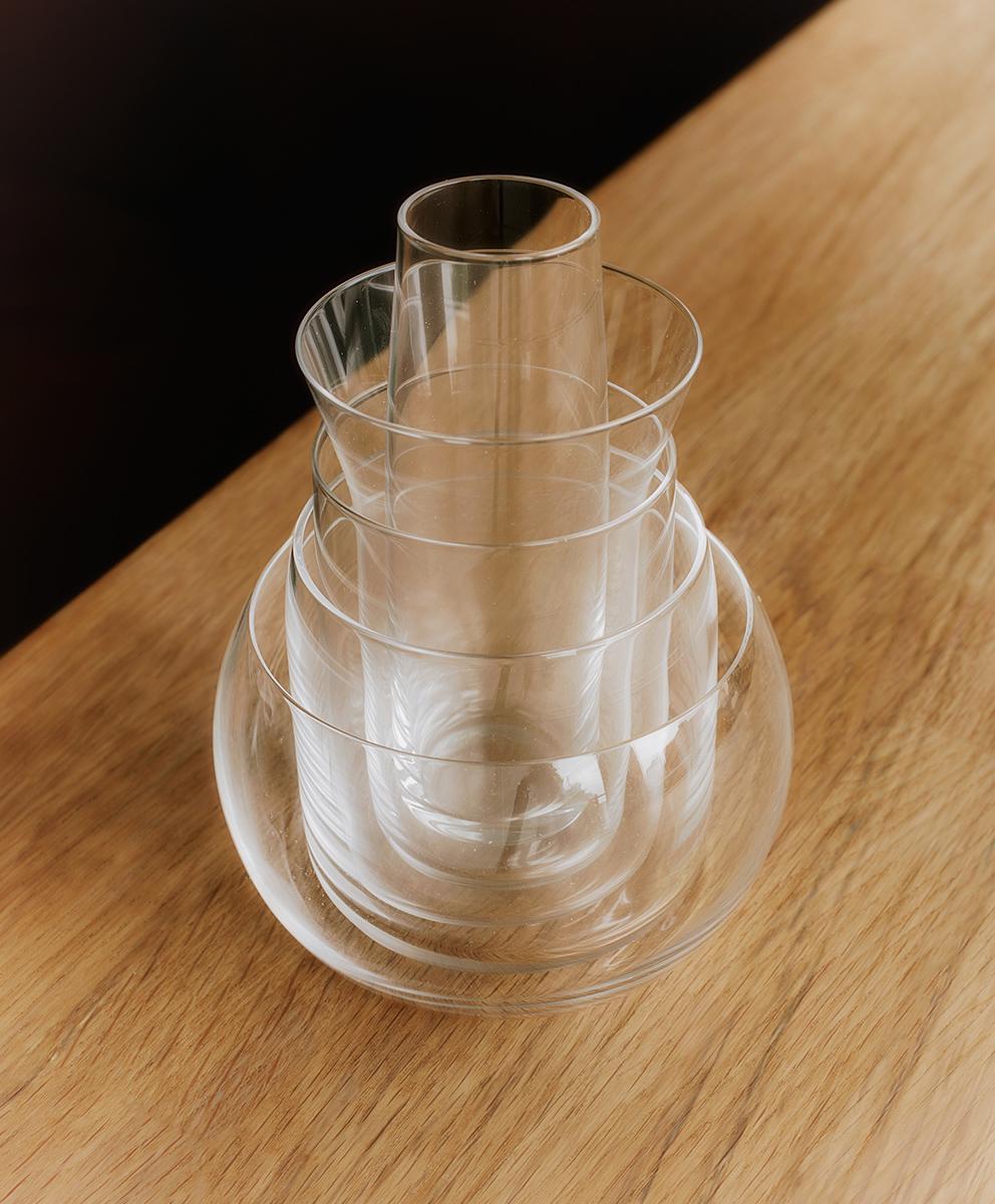 5-in-1 Drinking Glass set by Joe Colombo, 1970
Italian industrial designer Joe Colombo pursued a career in painting and sculpture before he transitioned to design in the 1950s. In even the most functional homeware pieces, Colombo’s artistic