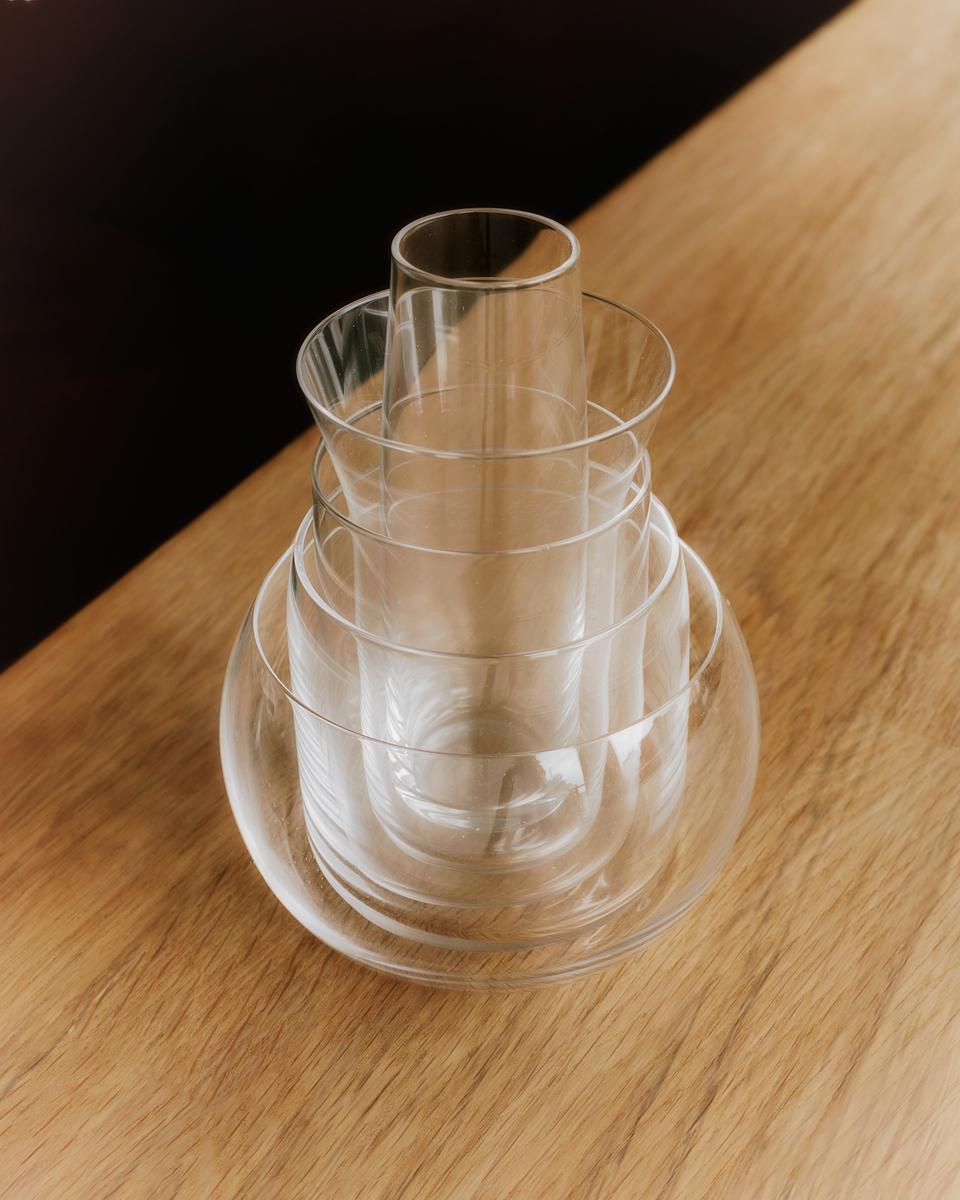 Contemporary 5-in-1 Drinking Glass set by Joe Colombo, 1970 For Sale