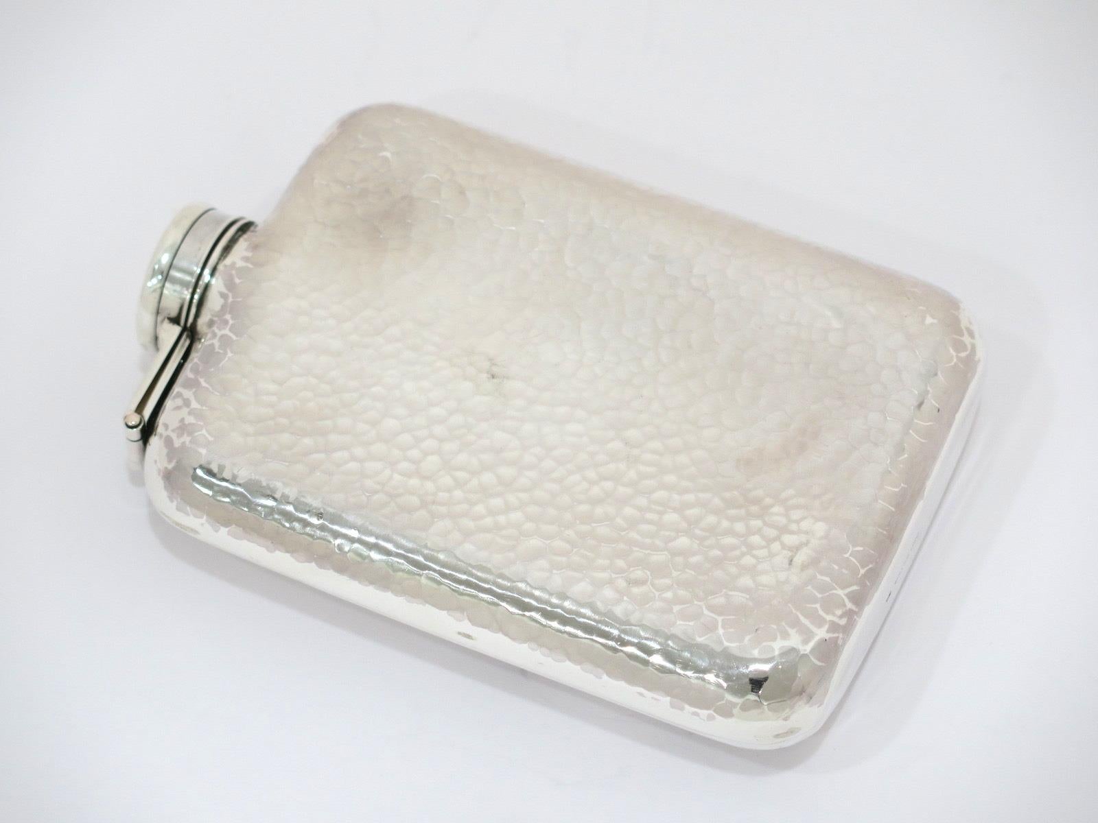 20th Century 950 Silver Antique Japanese Hammered Flask