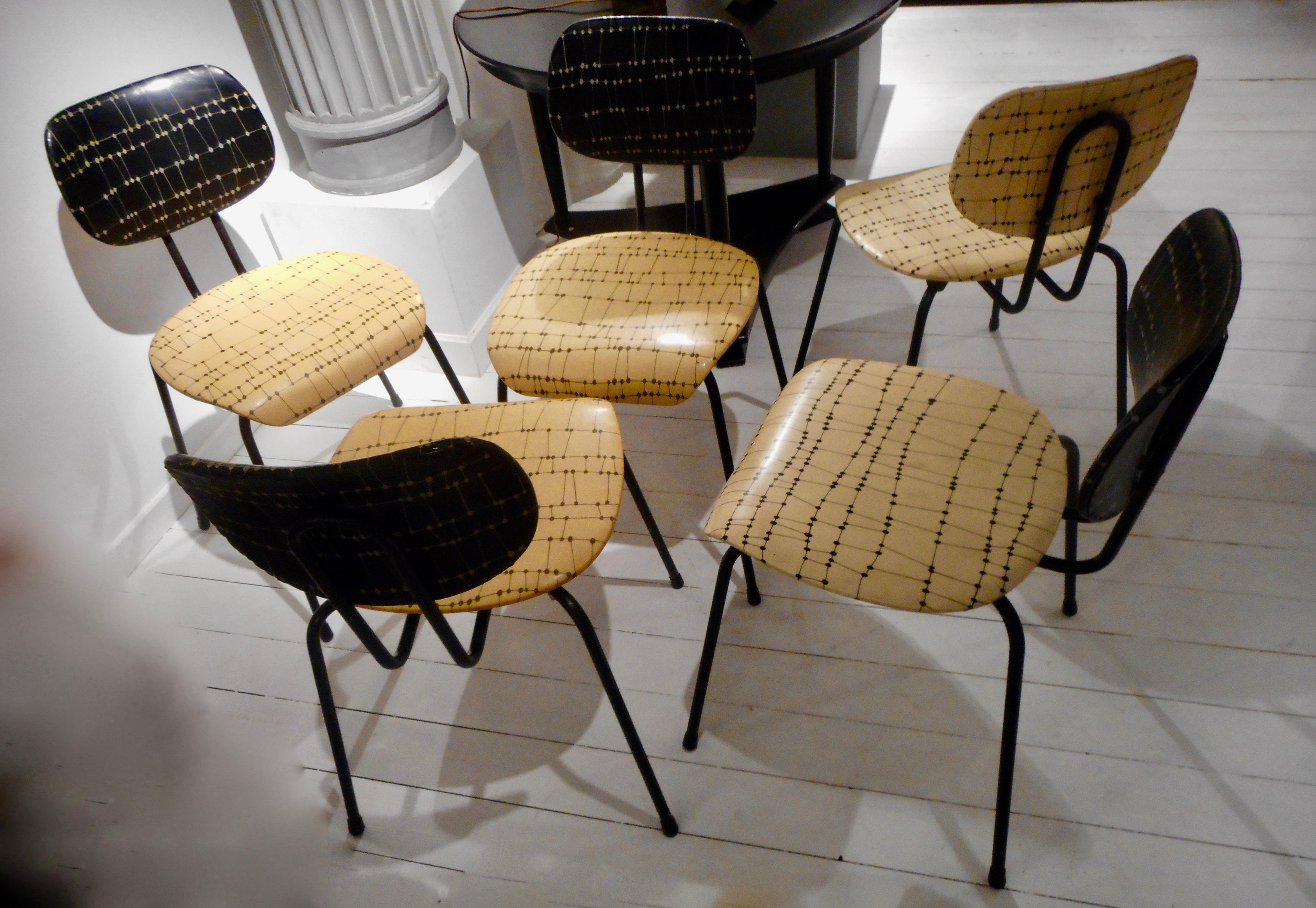 5 Industrial Chairs by Willy Van der Meeren, Belgium, 1950 (Kunststoff)