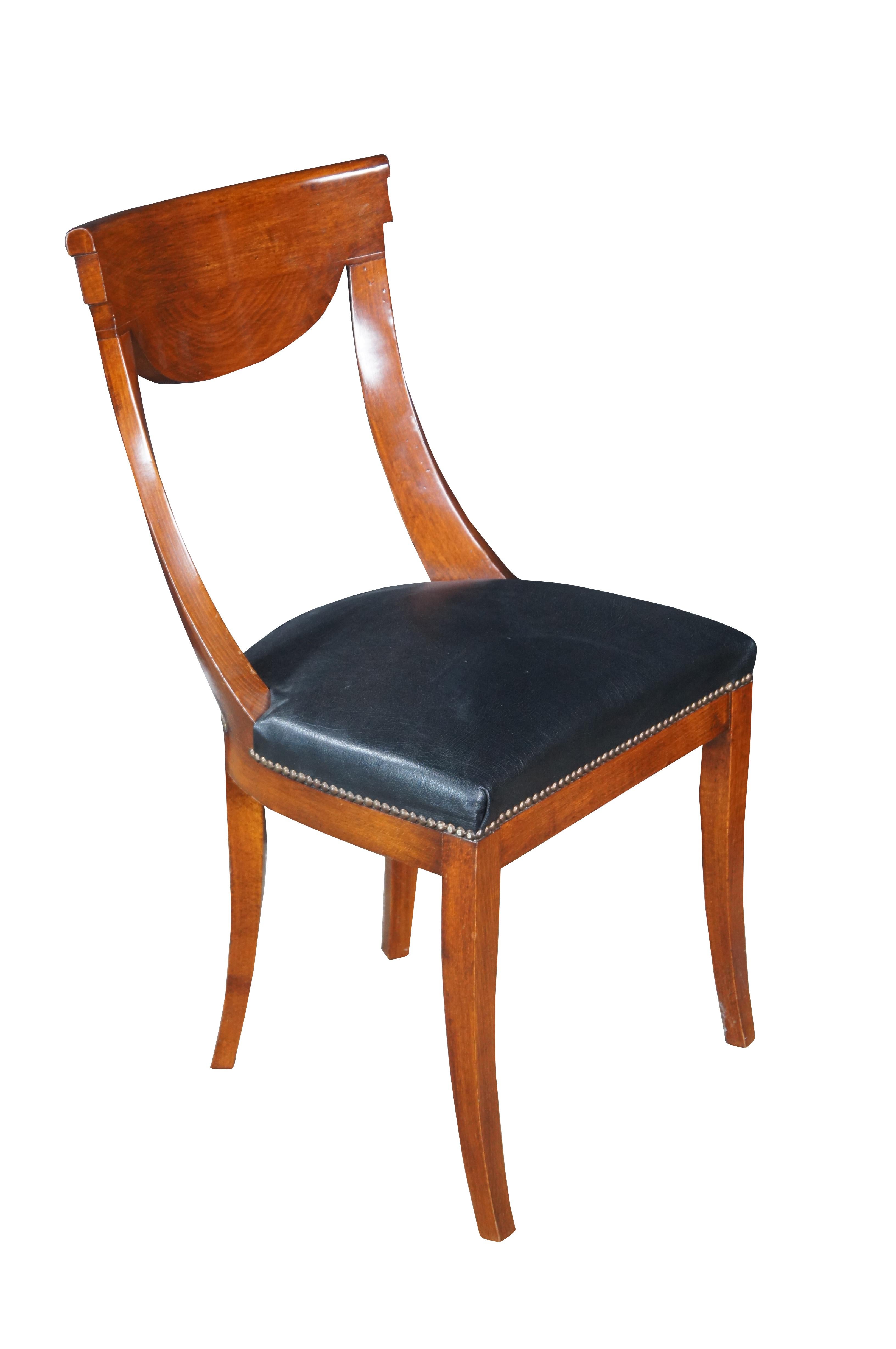 5 Italian Fiorini Biedermeier Style Solid Cherry Klismos Side Dining Chairs In Good Condition For Sale In Dayton, OH