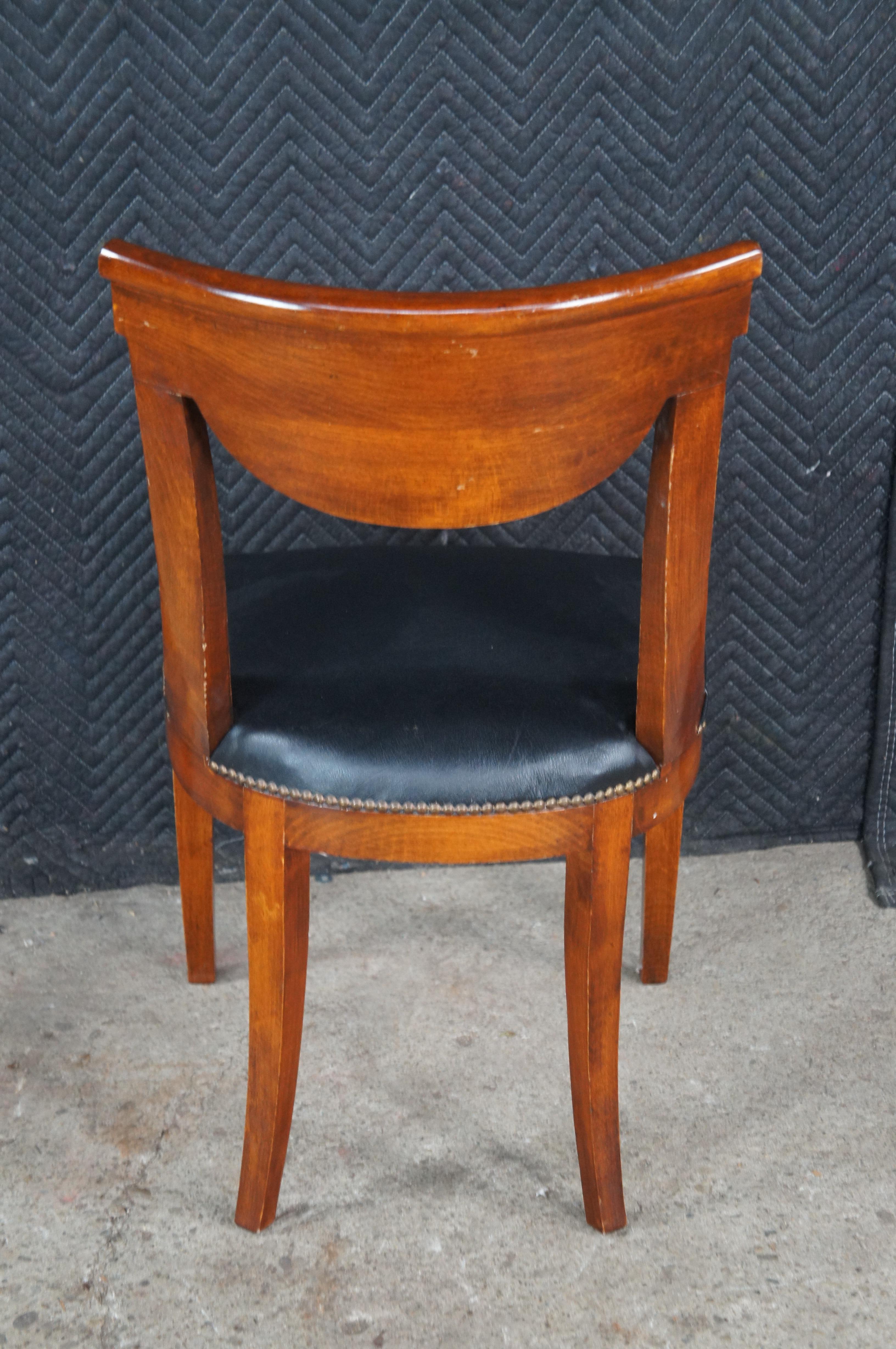 5 Italian Fiorini Biedermeier Style Solid Cherry Klismos Side Dining Chairs For Sale 1