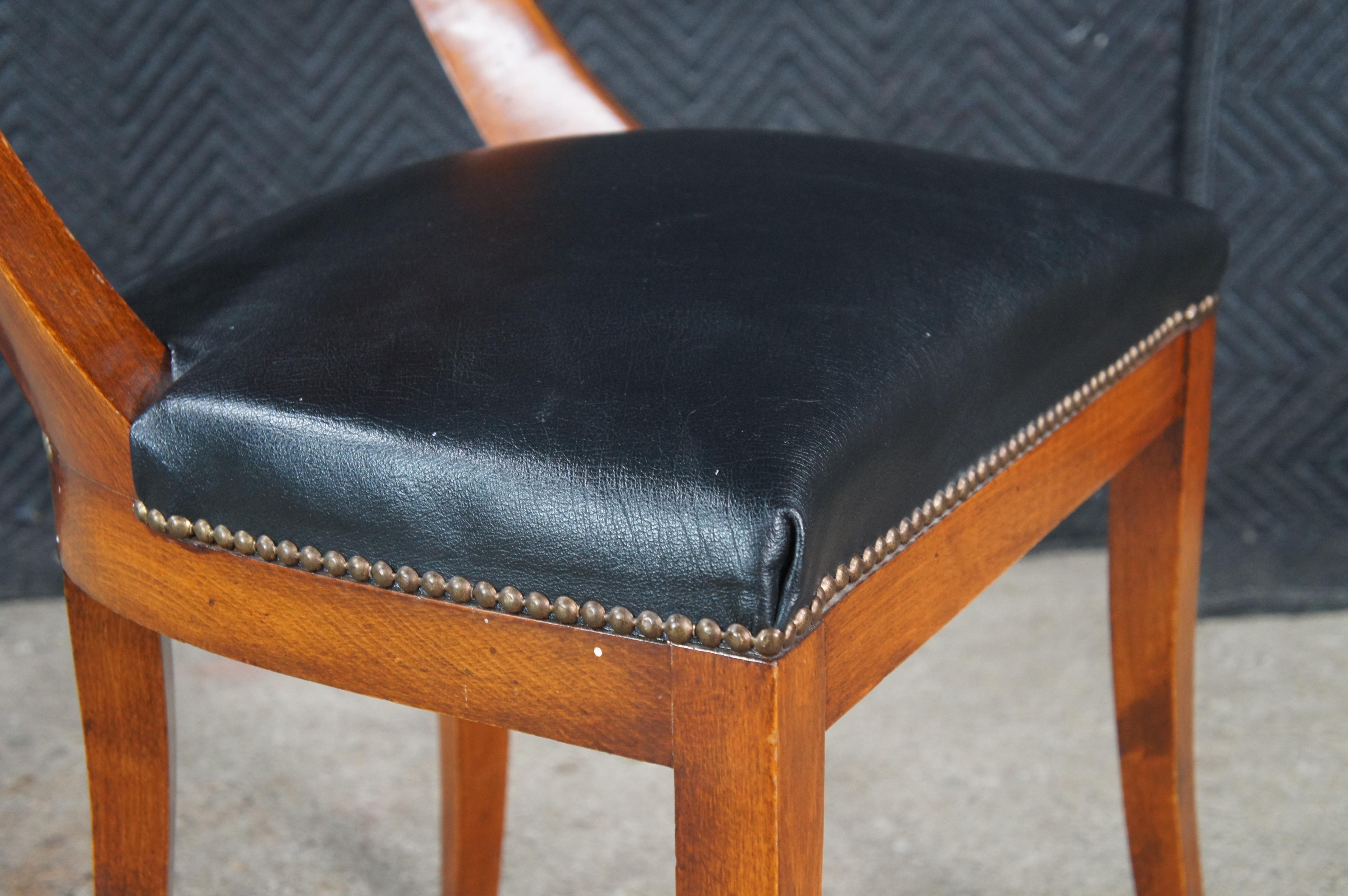 5 Italian Fiorini Biedermeier Style Solid Cherry Klismos Side Dining Chairs For Sale 2