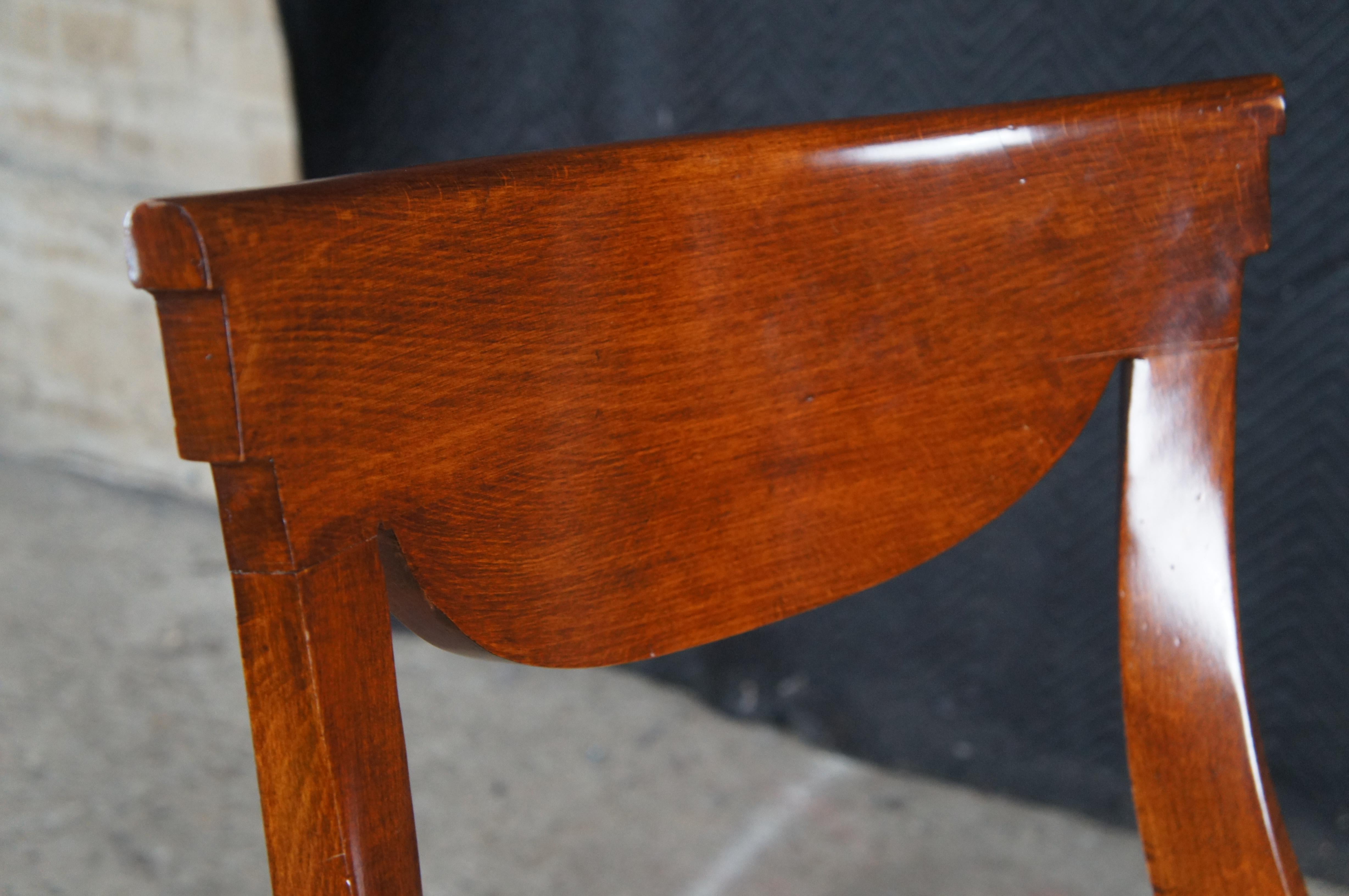 5 Italian Fiorini Biedermeier Style Solid Cherry Klismos Side Dining Chairs For Sale 4