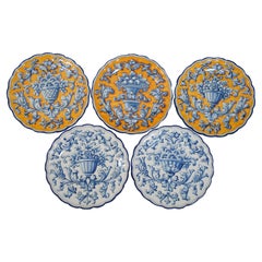Used 5 JA Froilan Talavera Scalloped Folk Art Pottery Charger Platters Spain 16”