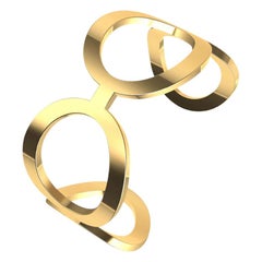 5 Karat Yellow Gold Oval Cuff Bracelet