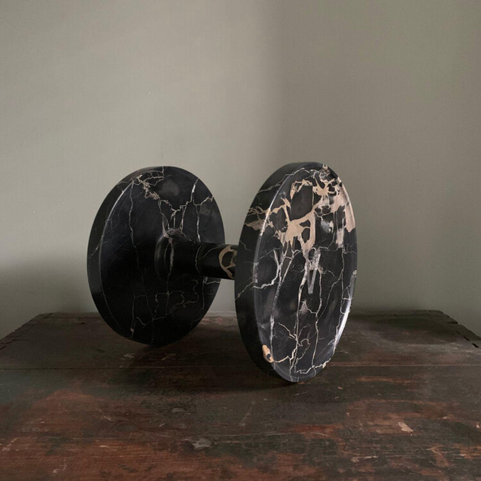 5 kg dumbbell by Pete Pongsak
2018
Materials: Portoro extra marble
Dimensions: diameter 22 x height 22 cm
Made in Italy

Hand craved from a single piece of stone.

ARCHIVE & ARCHIVE Studio specializes in creating functional sculptures and