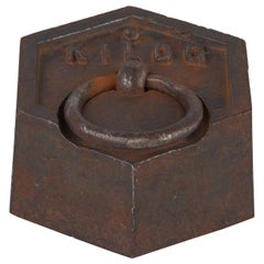 Antique 5 Kilogram Iron Scale Weight, France, Early 1900s