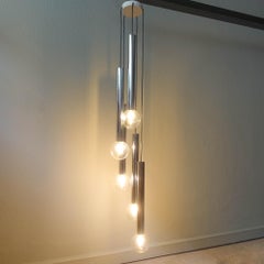 5-Light Chrome & Glass Globe Cascade Lamp by Motoko Ishii for Staff, 1970s