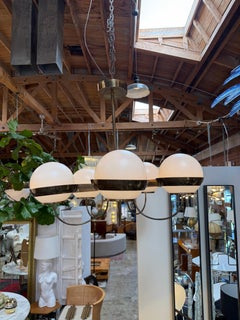 Lampadario a 5 luci opale, attribuito a Heikki Turunen, anni '70