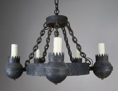 5-Light Spanish Wrought Iron Chandelier
