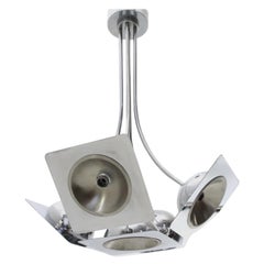 5 Lights Chrome Chandelier, 1970s