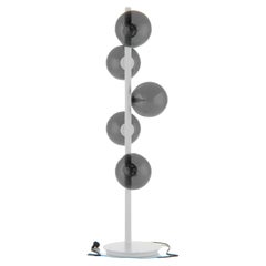 5 lights floor lamp with colored Murano glass spheres