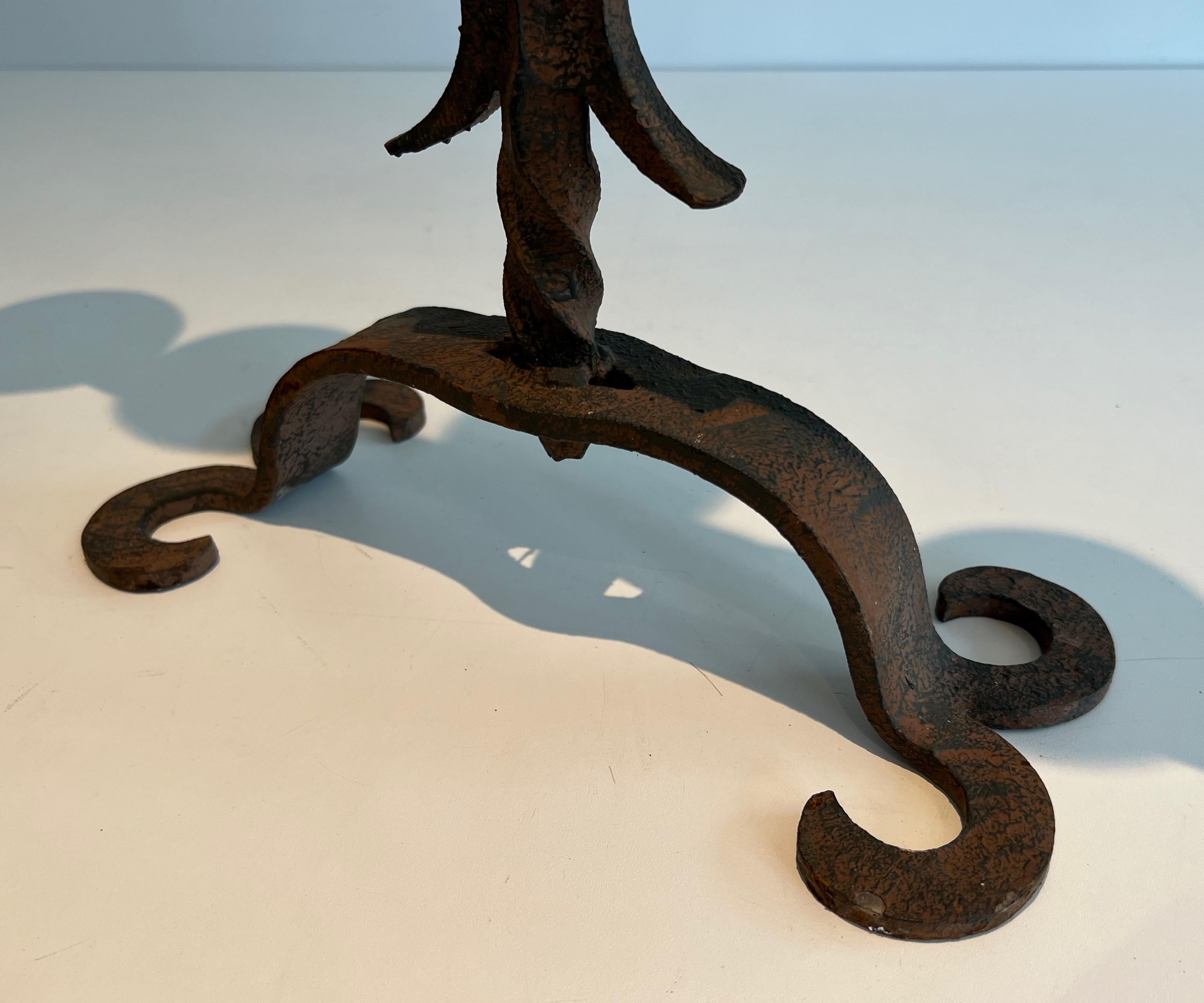 Chandelier en fer forgé à 5 lumières en vente 3