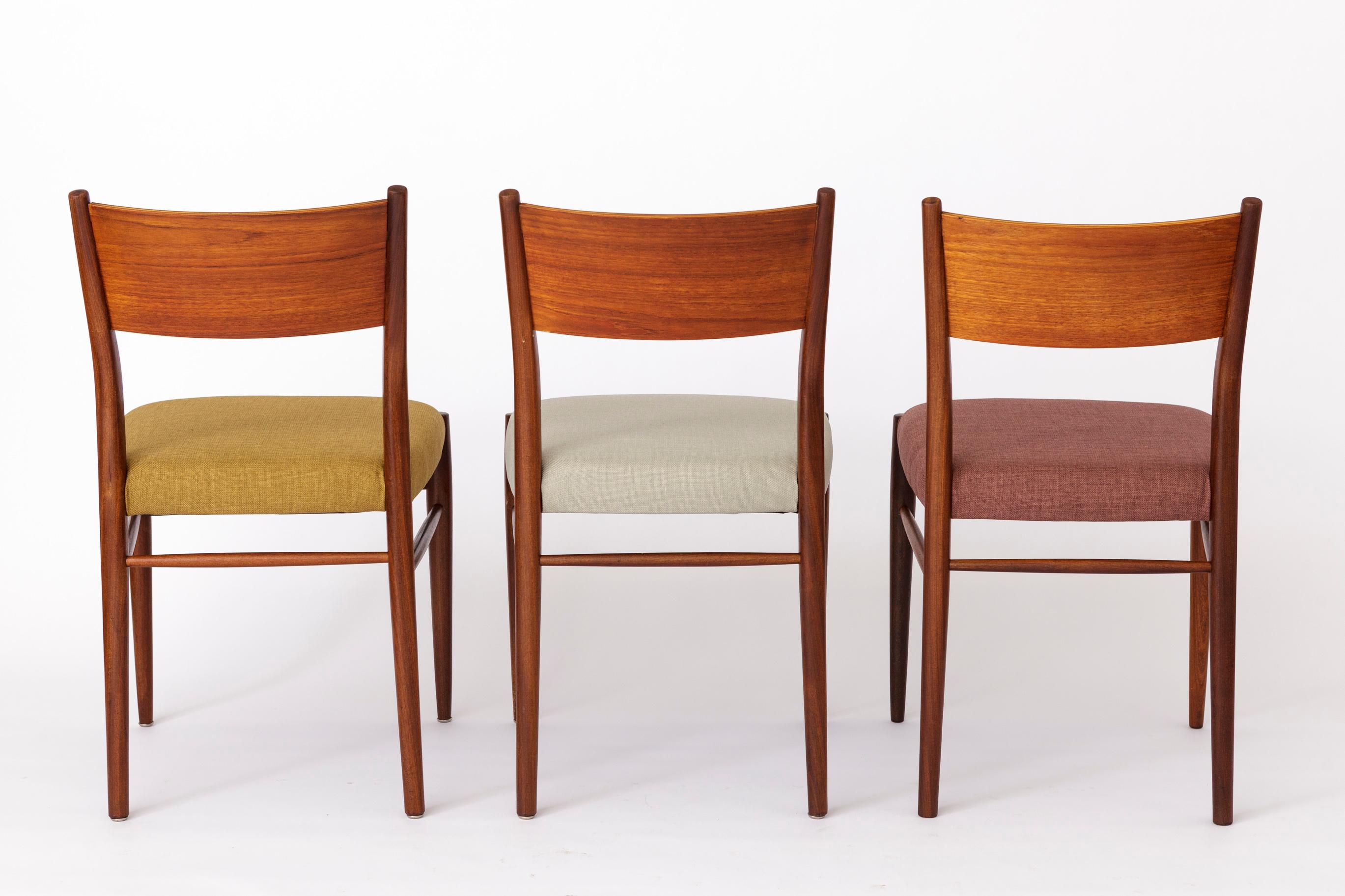 Teak 5 Lübke Chairs 1960s Germany Vintage For Sale