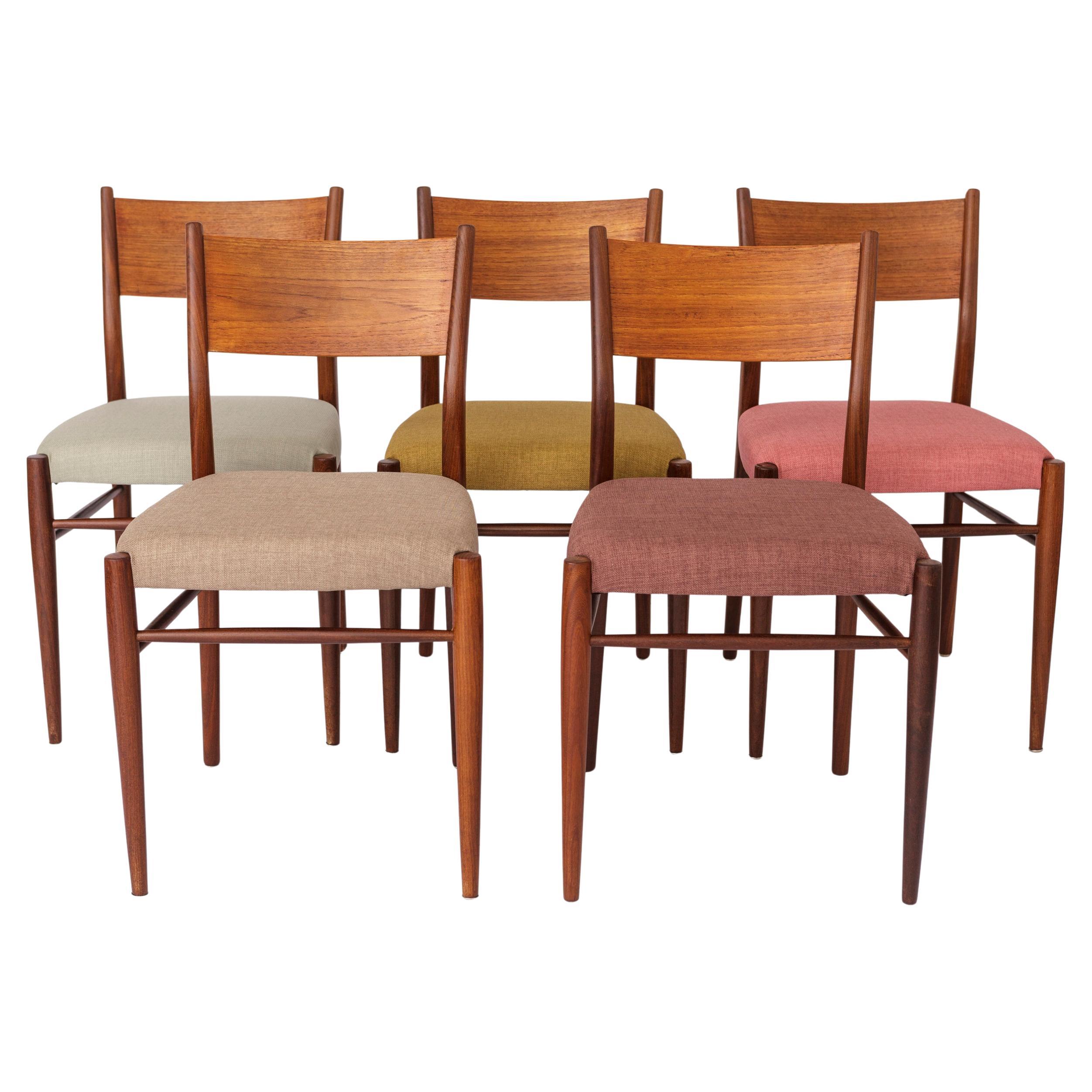 5 Lübke Chairs 1960s Germany Vintage