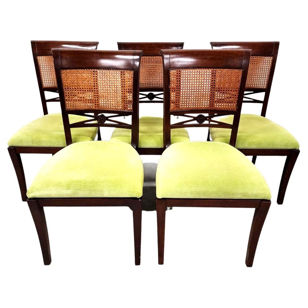 Mahogany Dining Chairs by Palecek Set of 6 For Sale