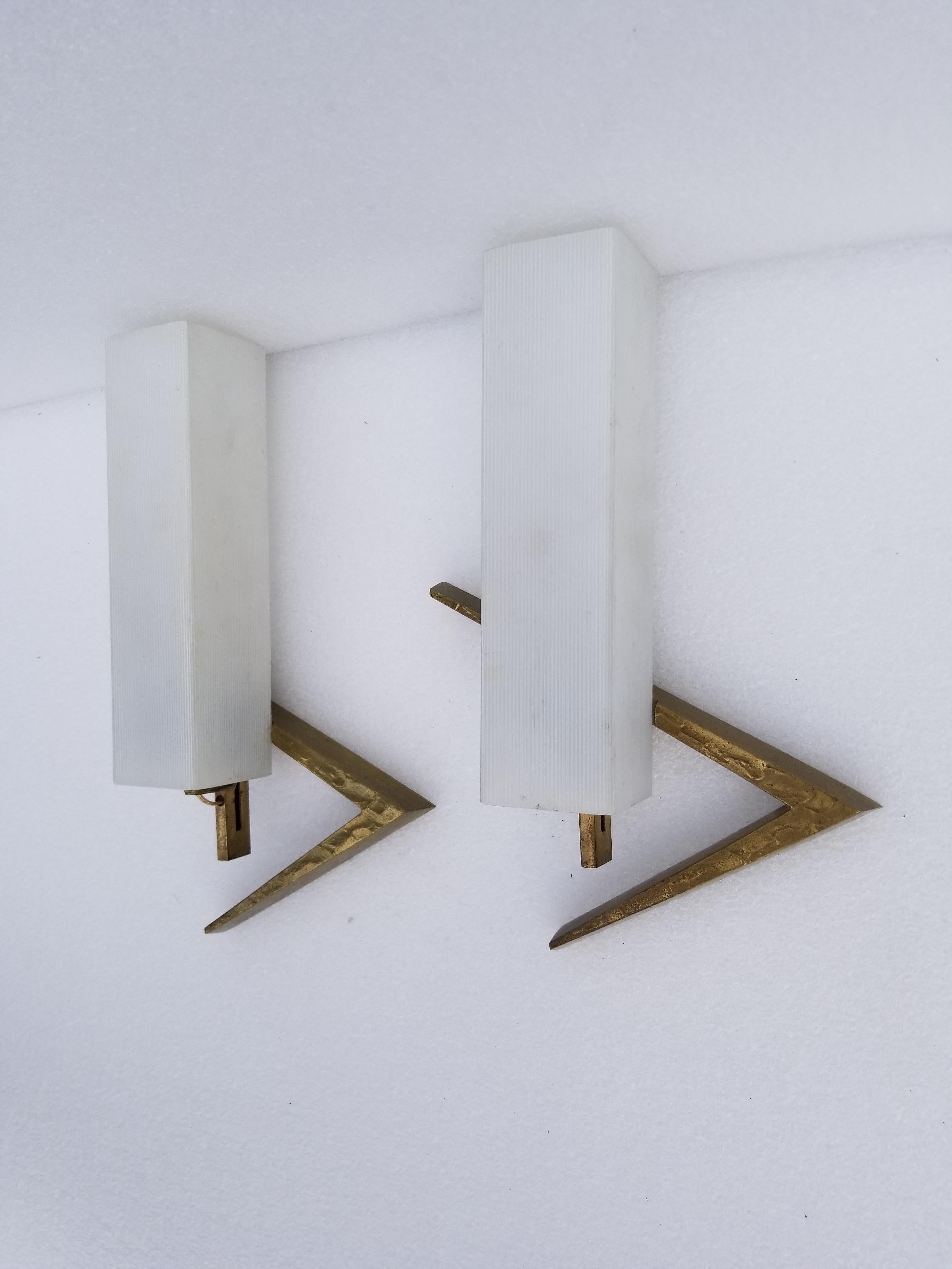 French 5 Maison Arlus Bronze Sconces, Priced Individually For Sale