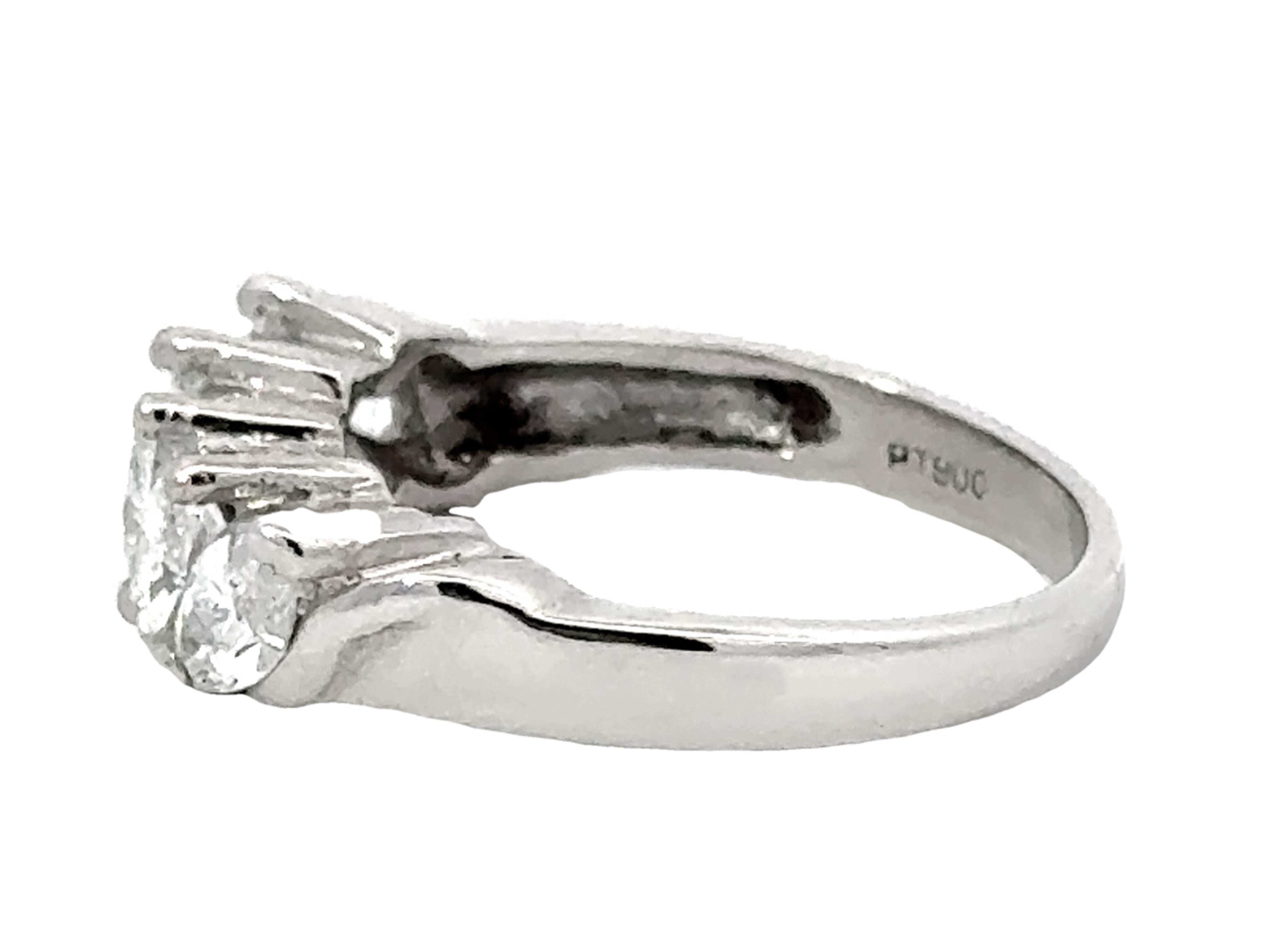 Women's or Men's 5 Marquise 1.50 Carat Diamond Band Ring Platinum For Sale