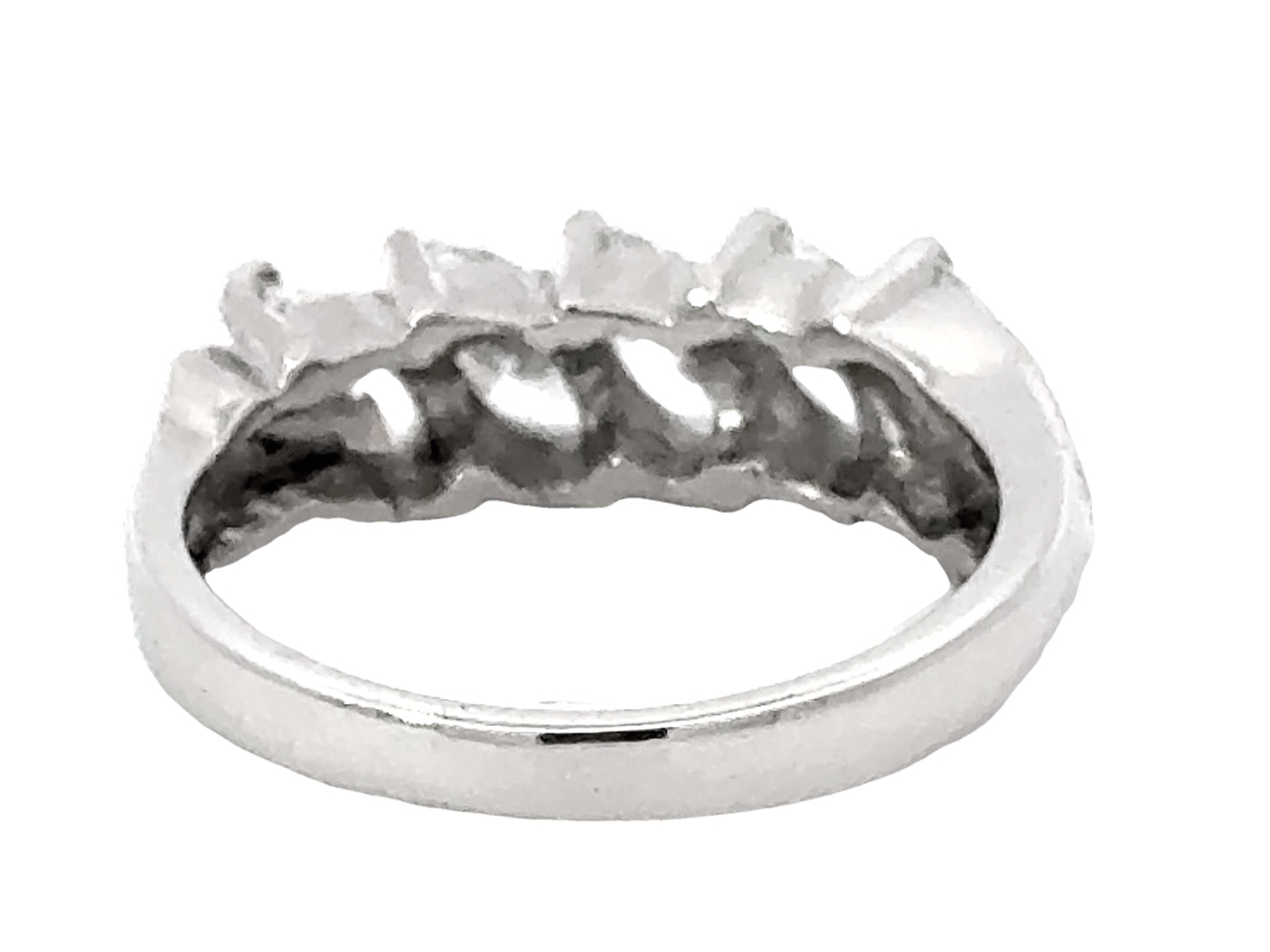 5 Marquise 1,50 Karat Diamant-Ring aus Platin mit Platin im Angebot 1