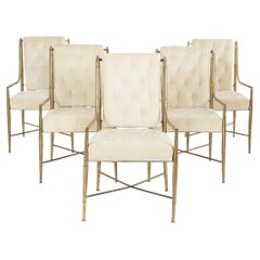 5 Mastercraft para Weiman/Warren Lloyd Sillas de comedor de latón tubular con brazos, Juego