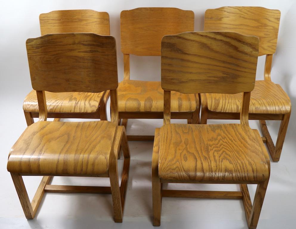 3 Mid Century Bentwood Chairs Attributed to Thonet 9