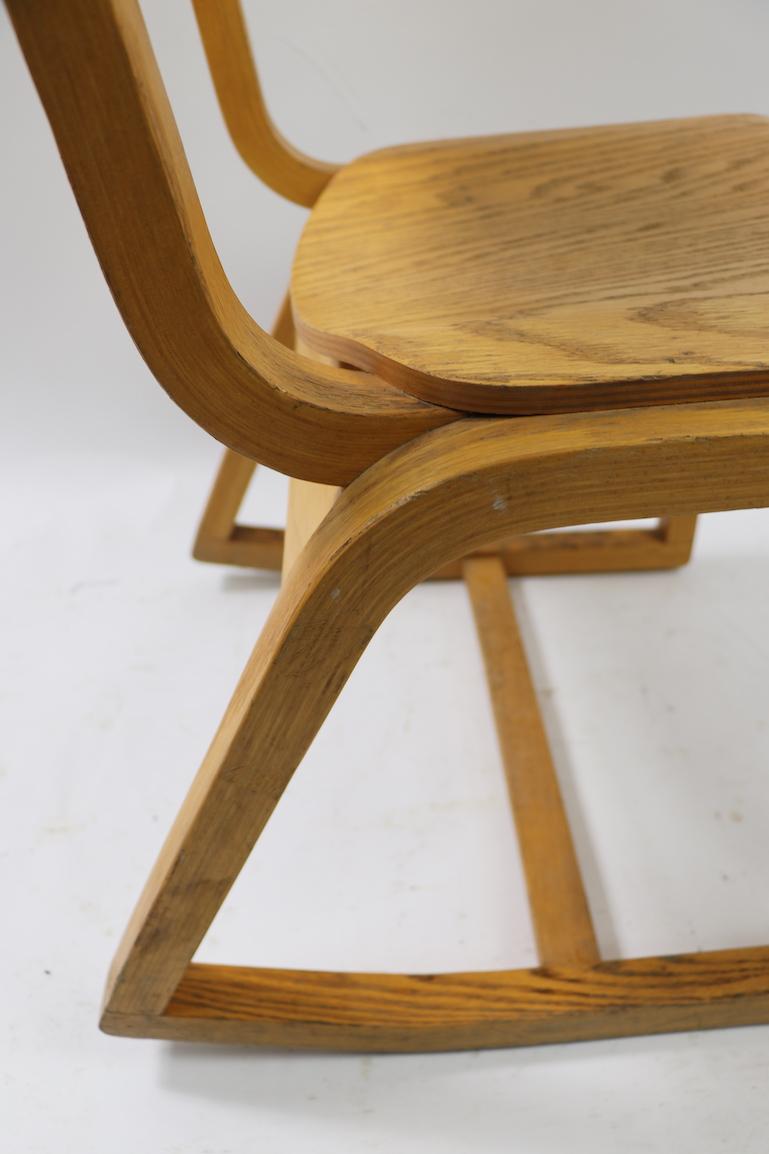 Plywood 3 Mid Century Bentwood Chairs Attributed to Thonet