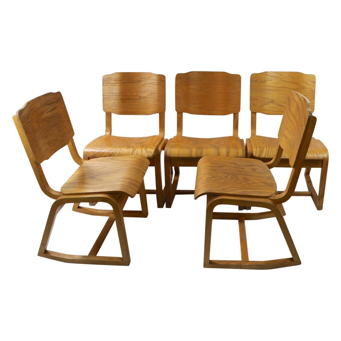 3 Mid Century Bentwood Chairs Attributed to Thonet