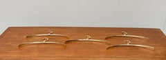 5 Mid-Century Modern Hollywood Regency Style Solid Brass Coat Hanger, 1960s