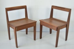 3 Midcentury Teak Cathedral Chairs or Bench