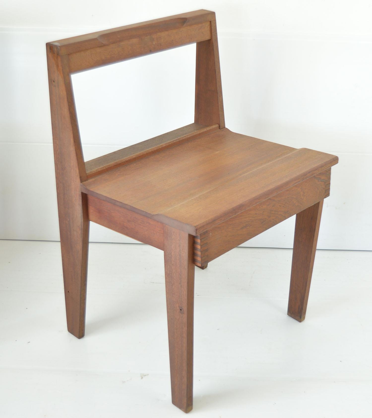 English 3 Midcentury Teak Cathedral Chairs or Bench