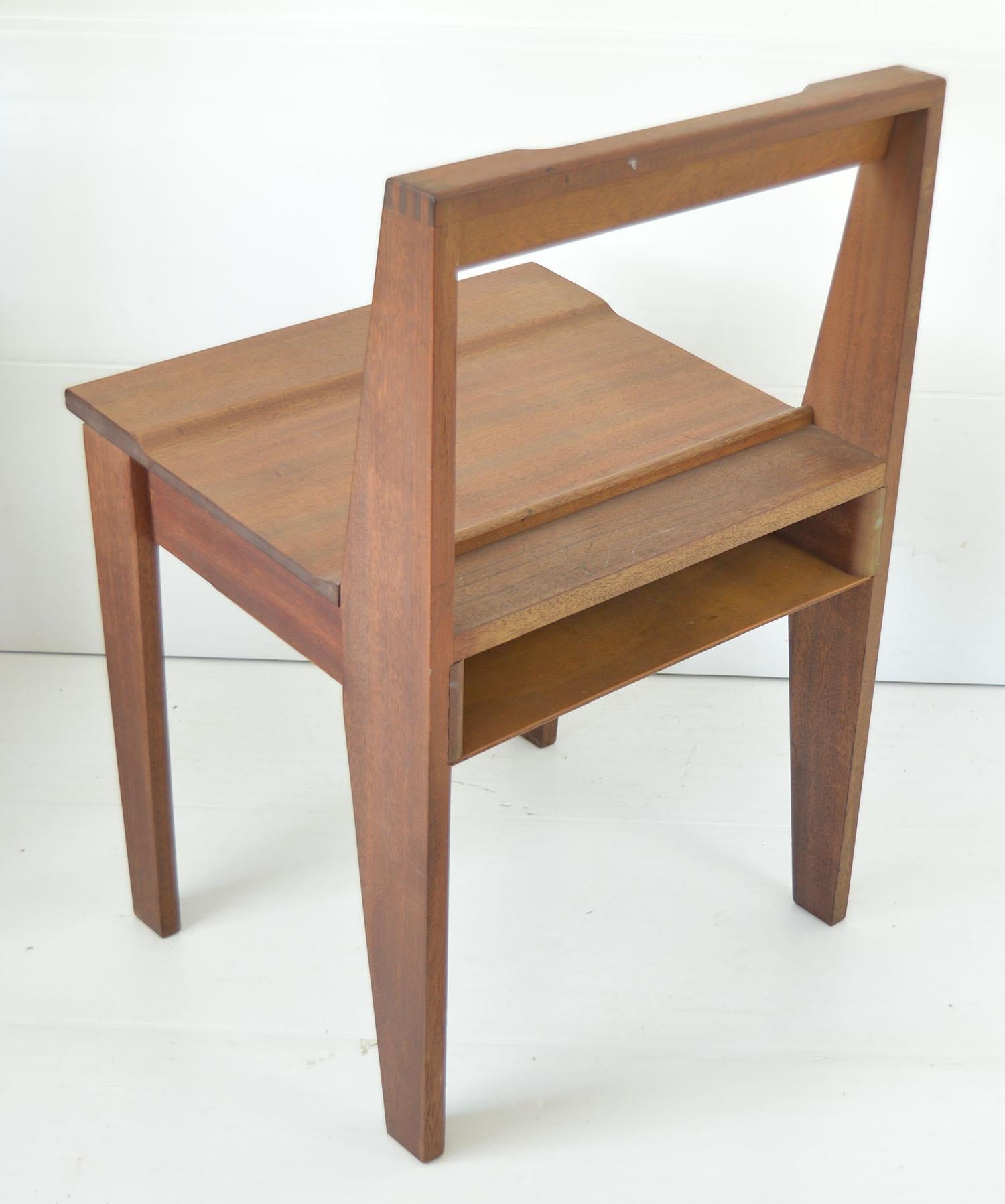3 Midcentury Teak Cathedral Chairs or Bench In Good Condition In St Annes, Lancashire