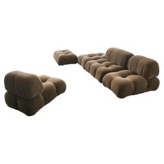 5 Modular Camaleonda Armchairs and Ottomans in Brown Corduroy by Bellini for C&B