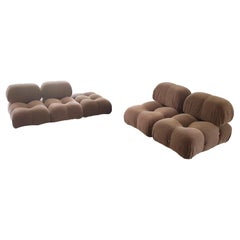 5 Poltrone e ottomani modulari Camaleonda in velluto a coste marrone di Bellini per C. B. & C.