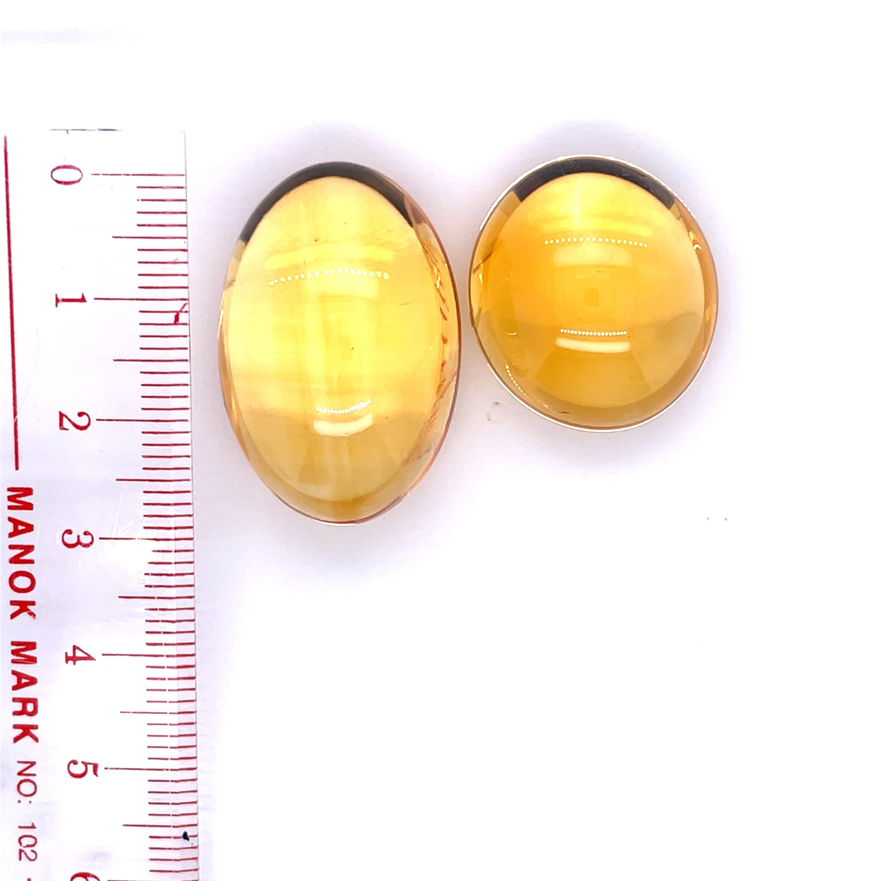 5 Citrin-Cabochons in Ovalform Cts 252.70 im Angebot 1