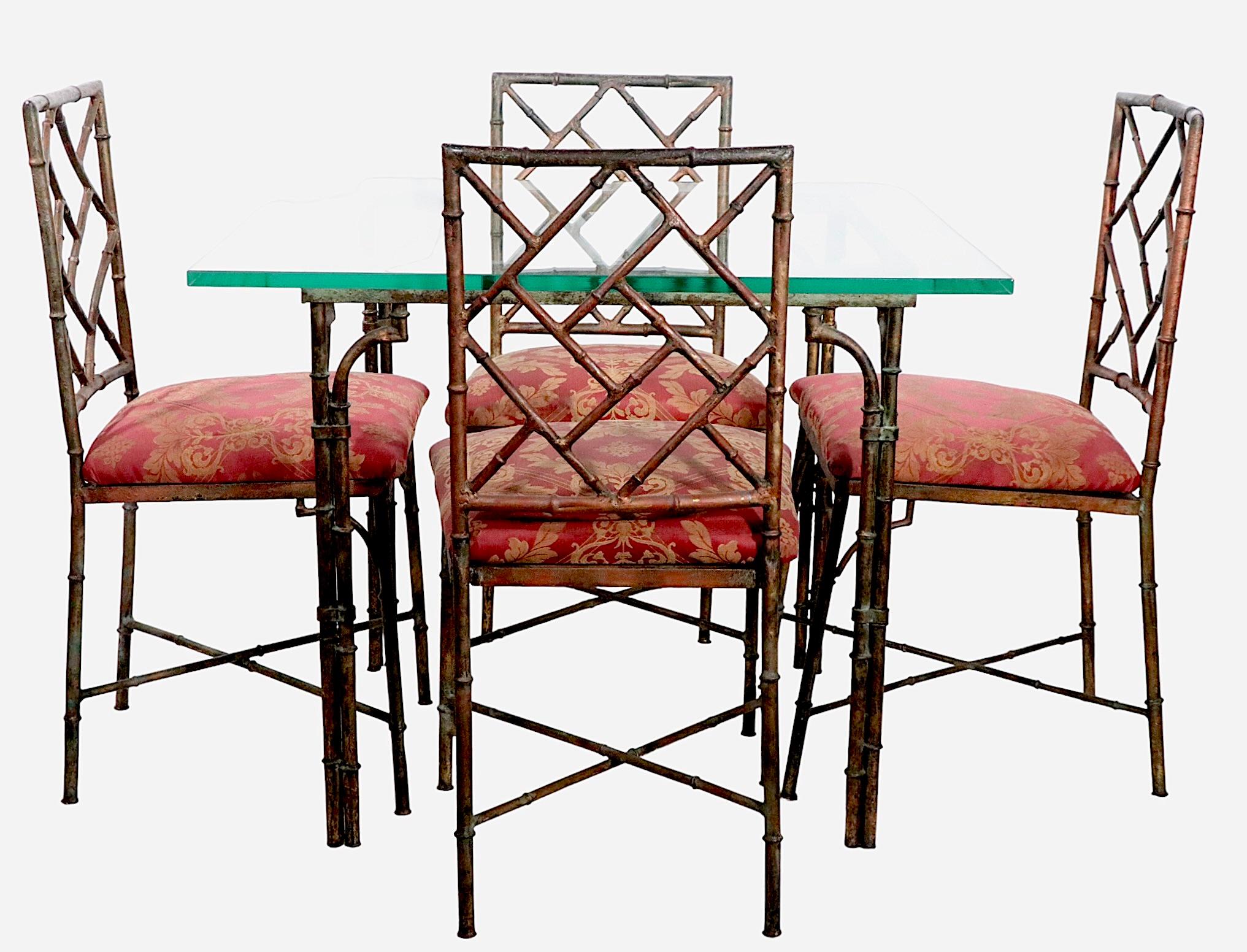 XXIe siècle et contemporain 5 pc. Ensemble de table en faux bambou de Prince Seating Co. en vente