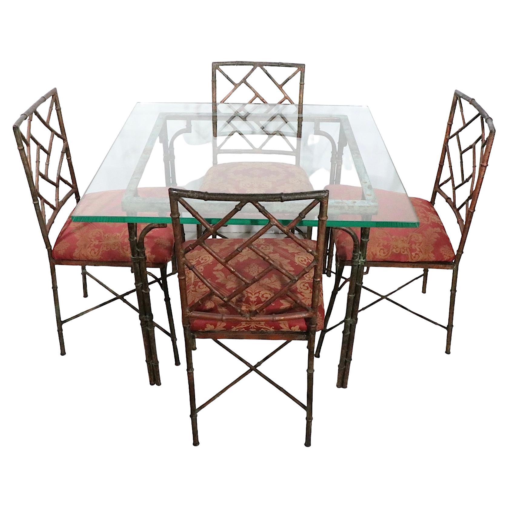 5 Piece Faux Bamboo Dinette Set by Prince Seating Co. For Sale