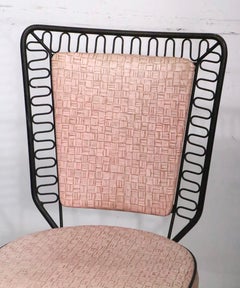 5 Stk. Küchen-Set aus der Mitte des Jahrhunderts mit marmorierter Formica-Platte und rosa Polsterung