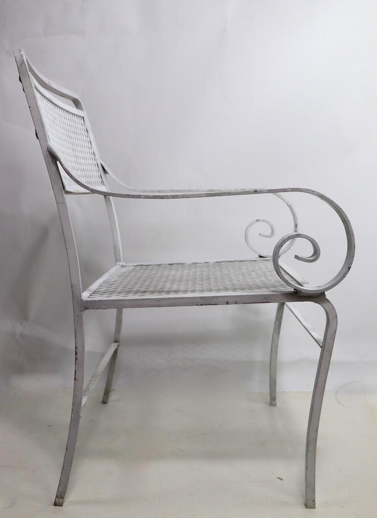 20th Century 5 Pc. Neoclassic Hollywood Regency Patio Dining Set of Cast Aluminum and Steel For Sale