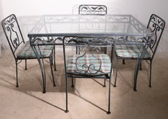 5 Piezas Juego de Comedor de Hierro Forjado y Cristal para Patio de Jardín by Meadowcraft