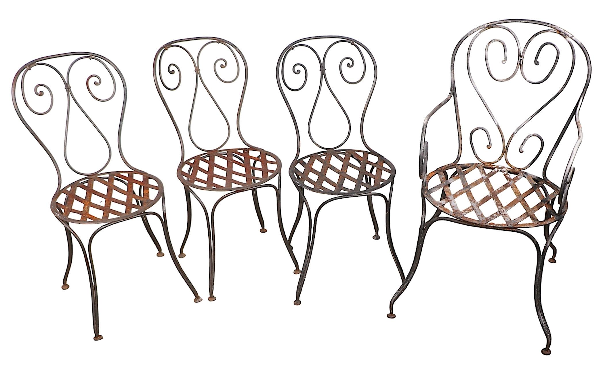 5 pc.  Wrought Iron Antique French Bistro Cafe Dinette Set 9